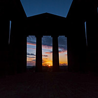 Buy canvas prints of Penshaw Monument Sunset by Reg K Atkinson