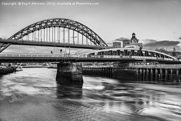 Newcastle Bridges Picture Board by Reg K Atkinson