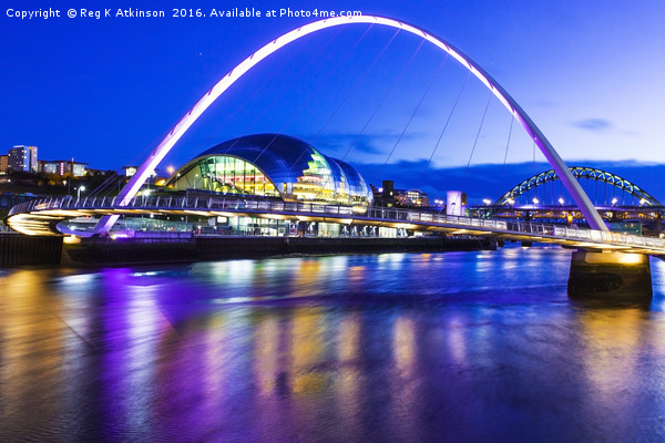 Newcastle Quay Bridges Picture Board by Reg K Atkinson