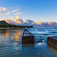 Buy canvas prints of Waikiki Sunrise by Reg K Atkinson