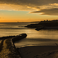 Buy canvas prints of Golden Daw At Cullercoats by Reg K Atkinson
