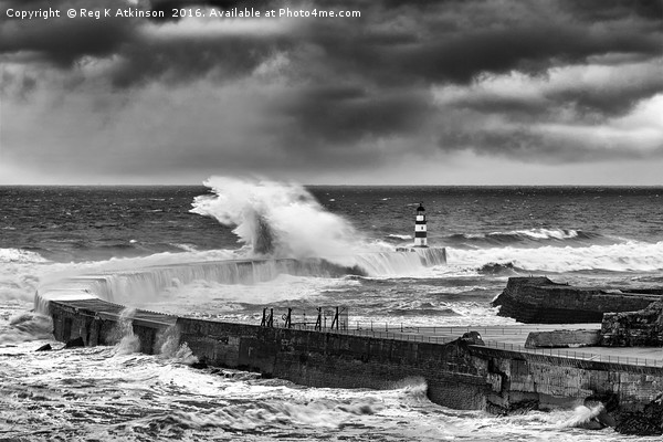 Seaham Winter Storm Picture Board by Reg K Atkinson