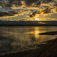 Buy canvas prints of Sunset At Lindisfarne by Reg K Atkinson