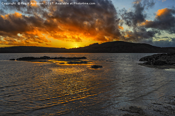 Sunset Over Rockcliffe Bay Picture Board by Reg K Atkinson