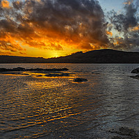 Buy canvas prints of Sunset Over Rockcliffe Bay by Reg K Atkinson