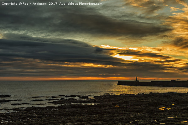 Sunrise At Seaham Pier Picture Board by Reg K Atkinson