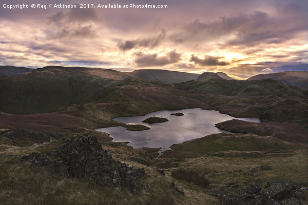 Angle Tarn Picture Board by Reg K Atkinson