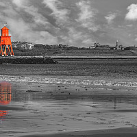 Buy canvas prints of Groyne Lighthouse, South Shields by Reg K Atkinson