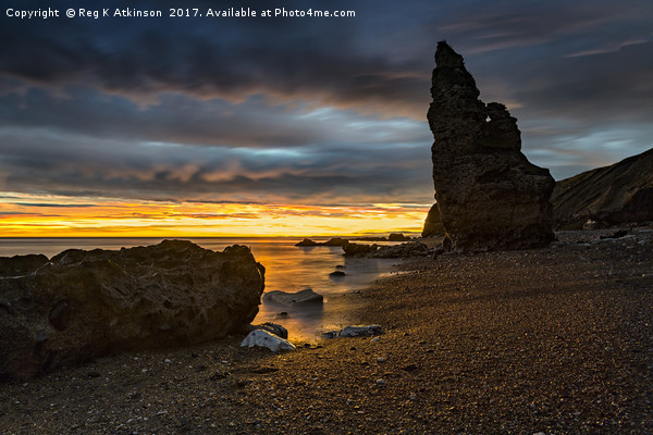 Seaham Chemical Beach Sunrise Picture Board by Reg K Atkinson