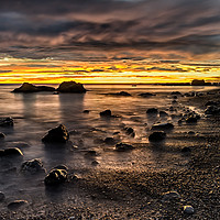 Buy canvas prints of Sunrise at Seahams Chemical Beach by Reg K Atkinson