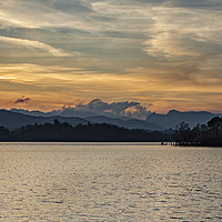 Buy canvas prints of Panoramic Windermere Sunset  by Reg K Atkinson