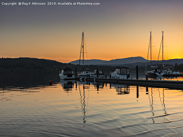 Sunset At Windermere Picture Board by Reg K Atkinson