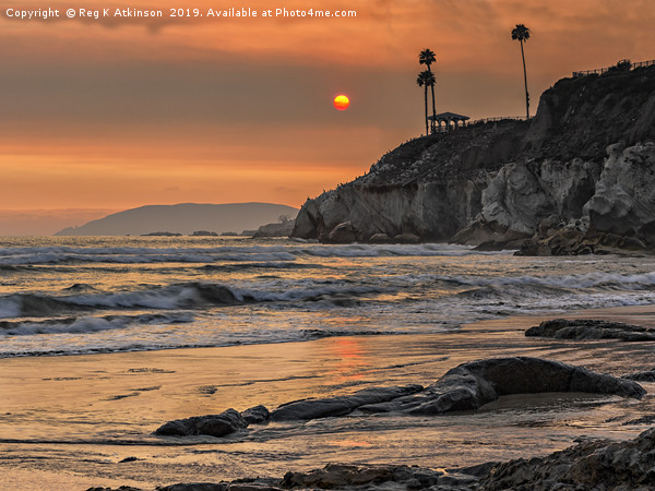 Californian Sunset Picture Board by Reg K Atkinson