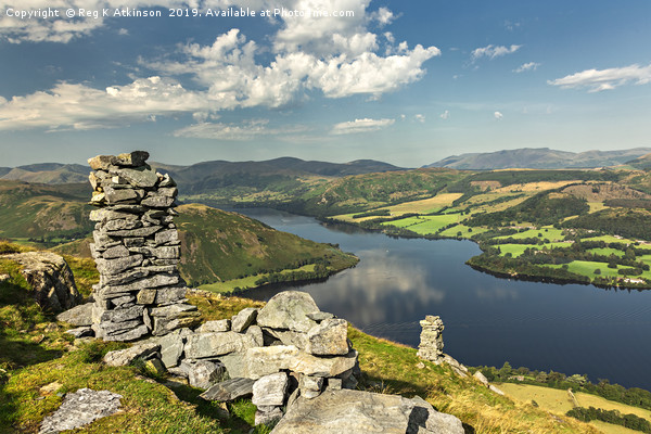 Bonscale Towers and Ullswater Picture Board by Reg K Atkinson