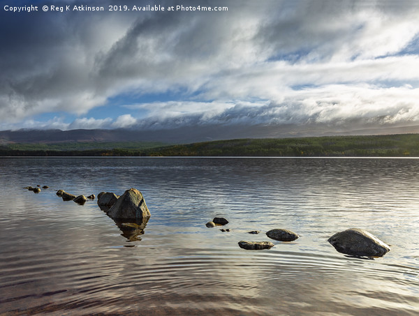 Loch Morlich Stones Picture Board by Reg K Atkinson