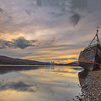 Buy canvas prints of Corpach Wreck - Loch Linnhe by Reg K Atkinson