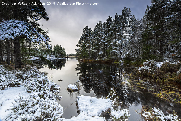 Loch Gamhna Winter Picture Board by Reg K Atkinson