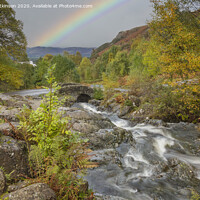 Buy canvas prints of Ashness Bridge Rainbow by Reg K Atkinson