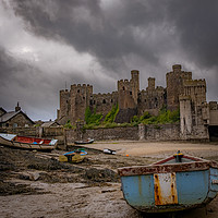 Buy canvas prints of Conwy Castle and boats by Lee Sutton