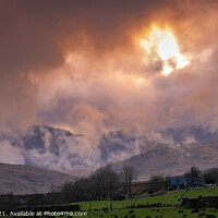 Buy canvas prints of Low cloud over Snowdon by Lee Sutton