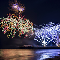 Buy canvas prints of Blackpool fireworks display by Steven Blanchard