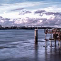 Buy canvas prints of River mersey at dusk by Steven Blanchard