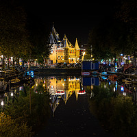 Buy canvas prints of Amsterdam at night canal by Steven Blanchard