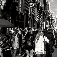 Buy canvas prints of Amsterdam hustle and bustle  by Steven Blanchard