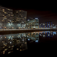 Buy canvas prints of Liverpool docks at night by Steven Blanchard