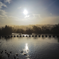 Buy canvas prints of  A misty morning over the river calder by Gary Peacock