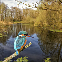 Buy canvas prints of Pond Fishing. by Ian Merton