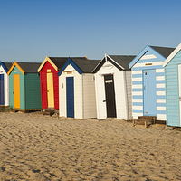 Buy canvas prints of  Southwold Beach Huts by Ian Merton