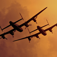 Buy canvas prints of Avro Lancasters by Ian Merton