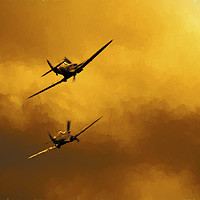 Buy canvas prints of Spitfire Sunset by Ian Merton