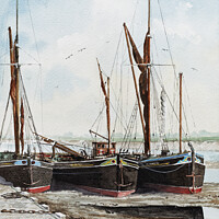 Buy canvas prints of Thames Barges by Ian Merton