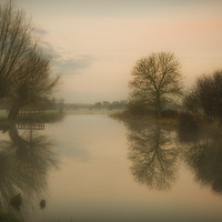 Buy canvas prints of  Dawn on the River Stour by Nick Rowland