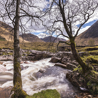 Buy canvas prints of  Waterfalls on the River Etiv, Scottish Highlands by Nick Rowland