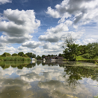 Buy canvas prints of Summer Sky reflected on the Waveney at Beccles by Nick Rowland