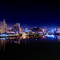 Buy canvas prints of Ipswich Waterfront at Night by Nick Rowland