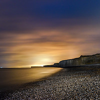 Buy canvas prints of Seven Sisters at Night from Birling Gap , Sussex by Nick Rowland