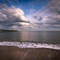Buy canvas prints of Felixstowe Pier on a Cloudy Summer Evening by Nick Rowland