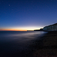 Buy canvas prints of Blue Hour at the Seven Sisters by Nick Rowland