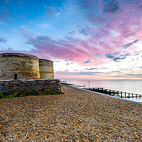 Buy canvas prints of Sunrise at Martello Tower CC, Slaughden, Aldeburgh by Nick Rowland