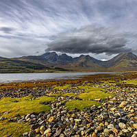 Buy canvas prints of Blà Bheinn [Blaven] from the shoreline of Loch Sla by Nick Rowland