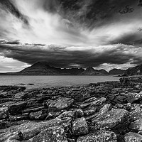 Buy canvas prints of The Black Cuillins from Elgol Beach by Nick Rowland