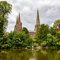 Buy canvas prints of Lichfield Cathedral by Nick Rowland