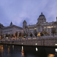 Buy canvas prints of Liverpool Pier Head Three Graces by John Hickey-Fry
