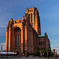 Buy canvas prints of LIVERPOOL ANGLICAN CATHEDRAL NORTH FRONT by John Hickey-Fry
