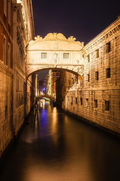 VENICE BRIDGE OF SIGHS NIGHT Picture Board by John Hickey-Fry
