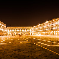 Buy canvas prints of VENICE SAN MARCO NIGHT by John Hickey-Fry